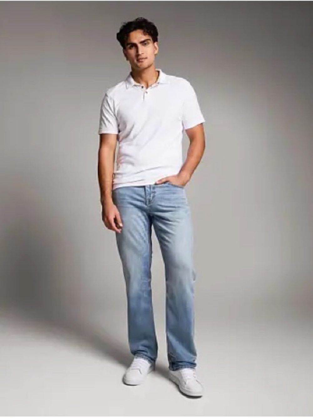 BKE Tyler Men's Blue Washed Relaxed Straight Jeans 33 x 32